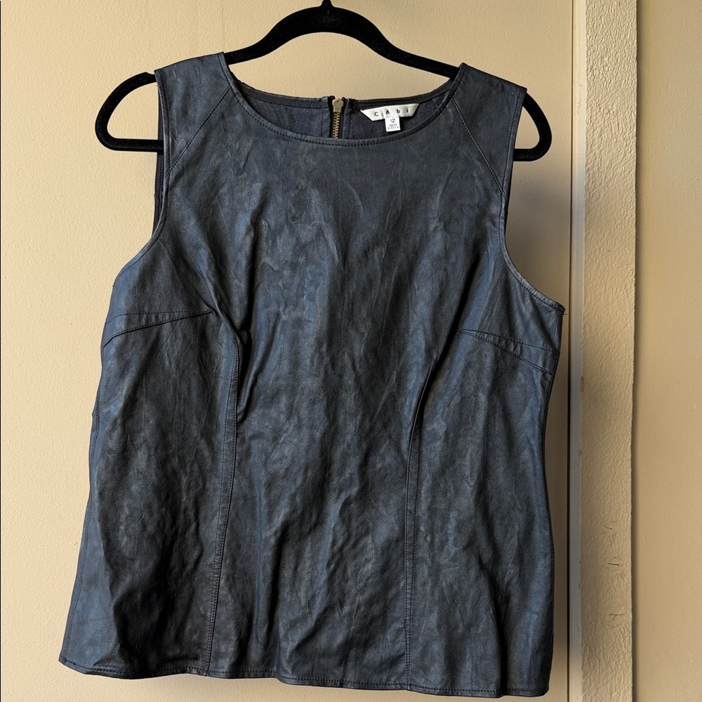 Cabi Style #506 VINTAGE Fleather Shell Sleeveless Vest